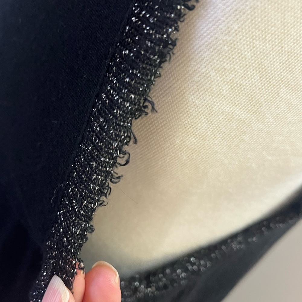 Black sleeveless top with silver lurex trim around the neck - Picture 3 of 9